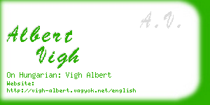 albert vigh business card